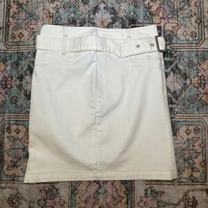 Free‎ People cream denim mini skirt